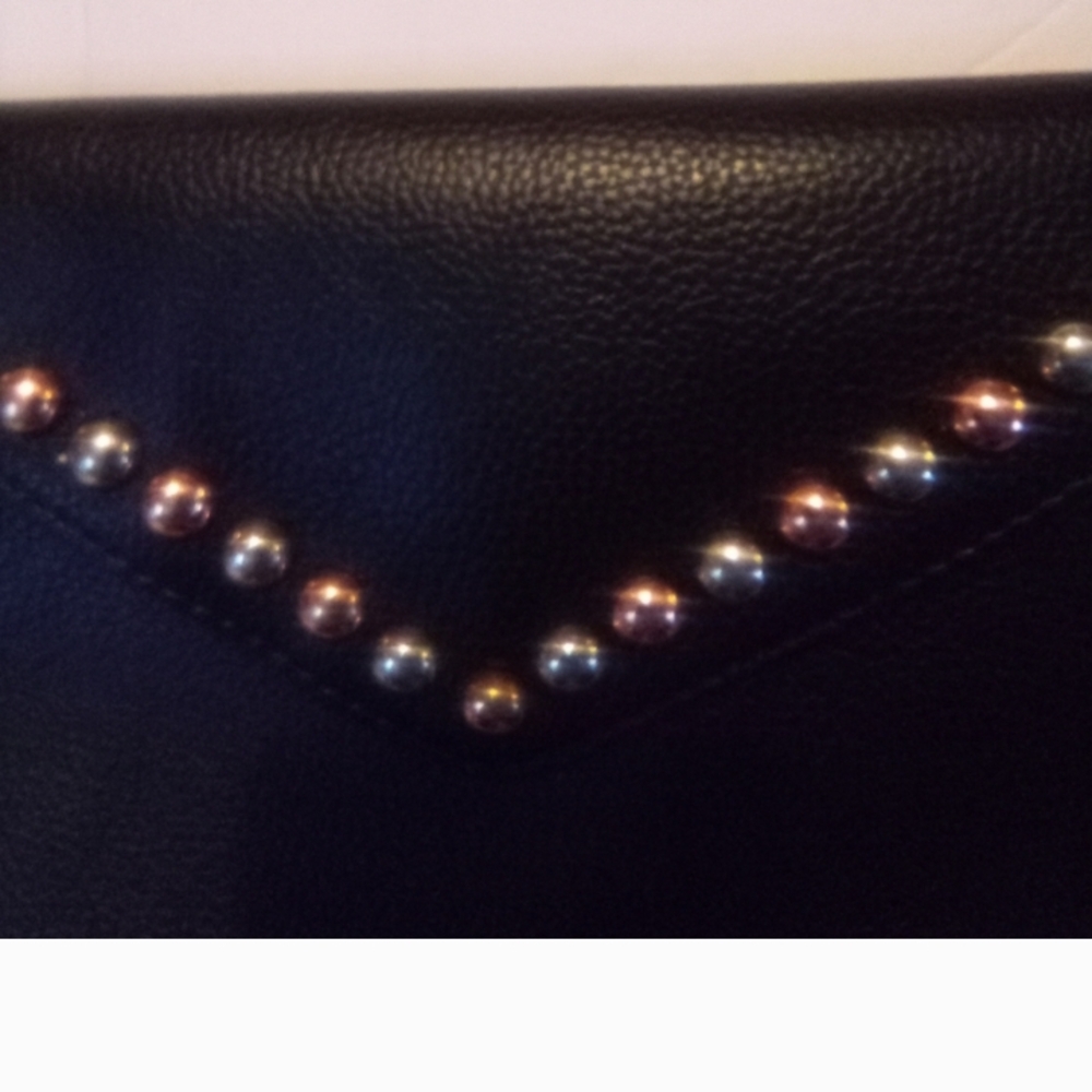 Sophisticated Black Studded Clutch